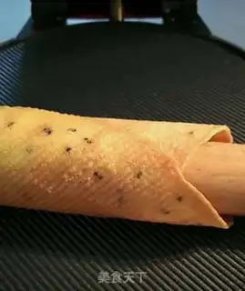 Make Black sesame egg rolls step 7
