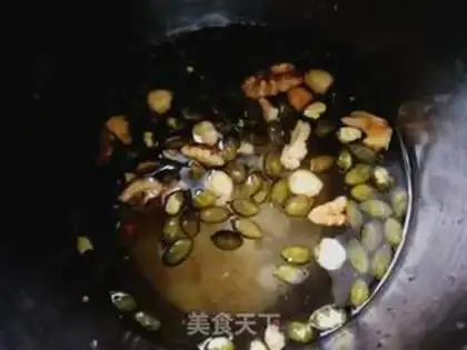Make Pumpkin walnut rice step 5