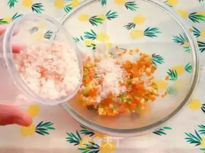 Make Shrimp veggie fried rice step 5