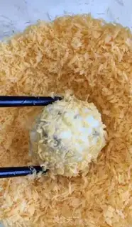Make Gold rice shrimp ball step 5