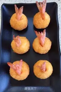 Make Gold rice shrimp ball step 8