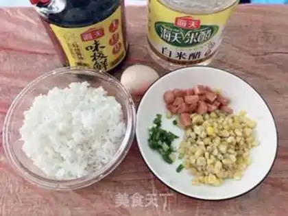 Make Corn-pumped ham-egg fried rice step 0