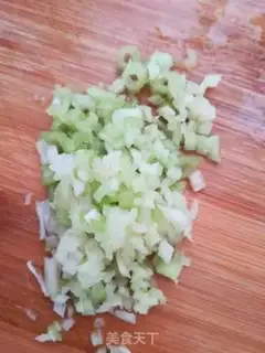 Make Celery egg fried rice step 1
