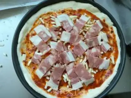 Make Bacon ham and vegetables pizza step 8