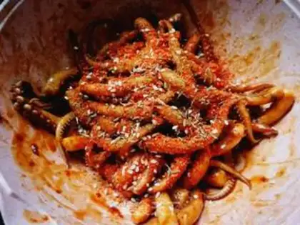 Make Roasted squid shaving step 4