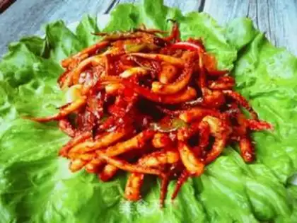 Make Roasted squid shaving step 10