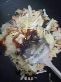 Make Shrimp rice mushrooms and cabbage step 7