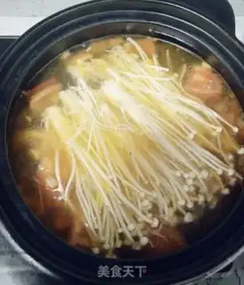 Make Golden mushroom meatball soup step 6