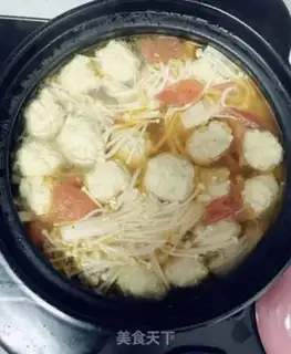 Make Golden mushroom meatball soup step 7