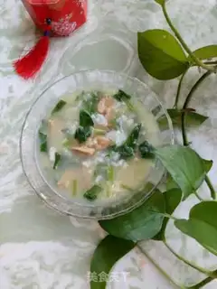 Make Chicken liver spinach congee step 6