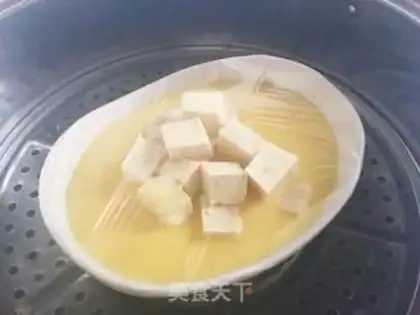 Make Shrimp tofu steamed eggs step 6