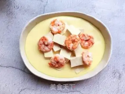 Make Shrimp tofu steamed eggs step 8