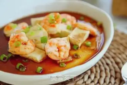 Make Shrimp tofu steamed eggs step 10