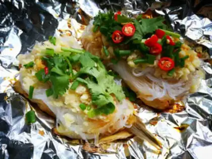 Make Garlic fans roast ice fish step 7