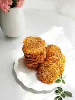 Make Sesame peaches step 13