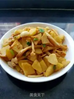 Make Grinding potatoes and white mushrooms step 7