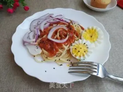Make Onion egg sauce pasta step 7