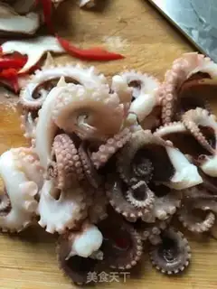 Make Fry mushrooms and octopus step 5