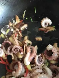 Make Fry mushrooms and octopus step 11