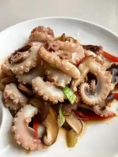 Make Fry mushrooms and octopus step 12