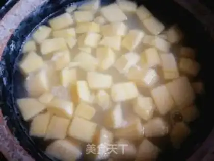 Make Apple rice congee step 5