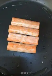 Make Crab stick egg rolls step 4