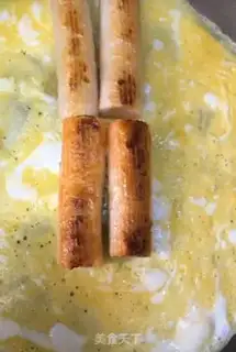 Make Crab stick egg rolls step 7