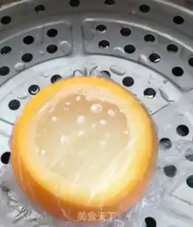 Make Orange steamed eggs step 8