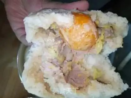 Make Pork egg yellow bun step 11
