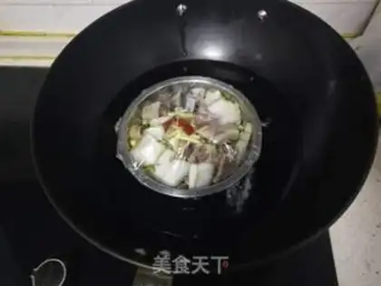 Make A duck steamed beans step 3