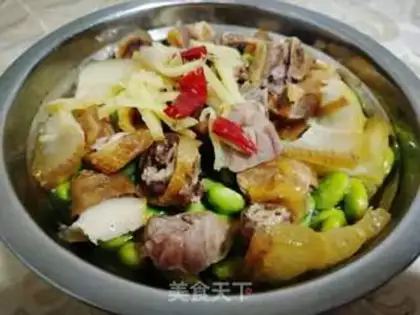 Make A duck steamed beans step 4