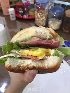 Make Ham cheeseburger step 3