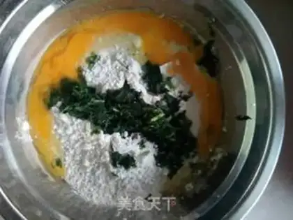 Make A green eggcake step 1