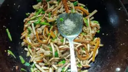 Make Bean-dry meat step 15