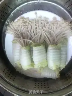 Make Steaming golden needle mushrooms step 4