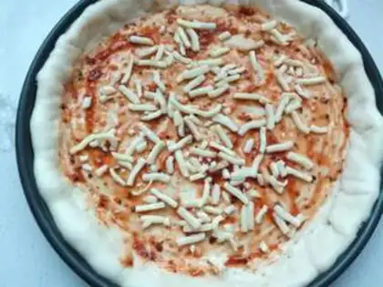 Make Bacon-peased mushroom pizza step 6