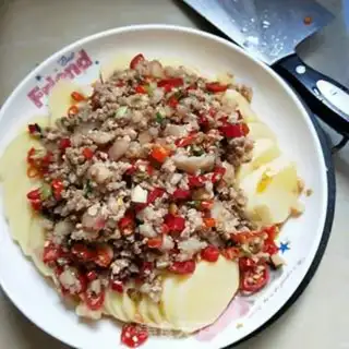 Make Pyramid meat, steamed potatoes step 7