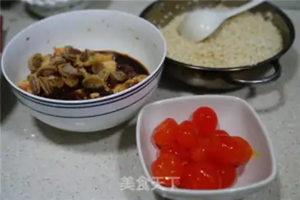 Make Abalone sauce and egg yolk step 2