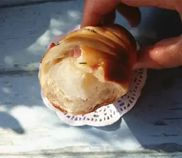 Make Onion ham rolls step 18