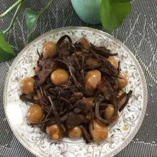 Make Five flowers with tea and mushroom eggs step 9