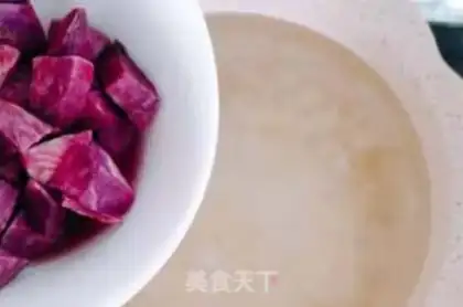 Make Purple potato silver congee step 3