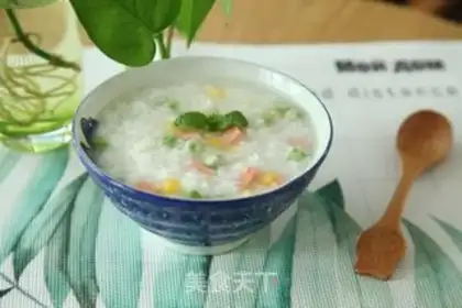 Make Vegetable rice congee step 5