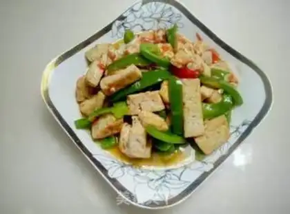 Make Pepper fried tofu step 4
