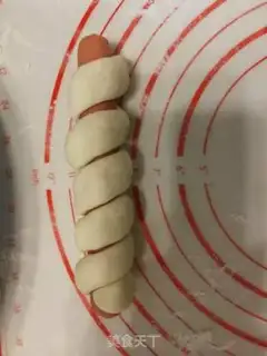 Make Ham sausage rabbit rolls step 12