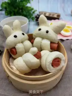 Make Ham sausage rabbit rolls step 15