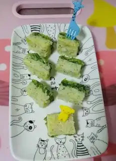 Make Spinach steam cake step 6