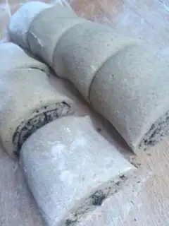 Make Black sesame rolls step 6