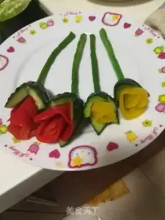 Make Vegetable roses step 3