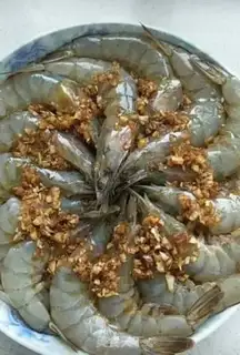 Make Garlic fans steam shrimp step 8
