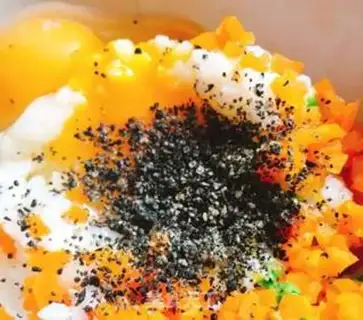 Make Vegetable rice cake step 1